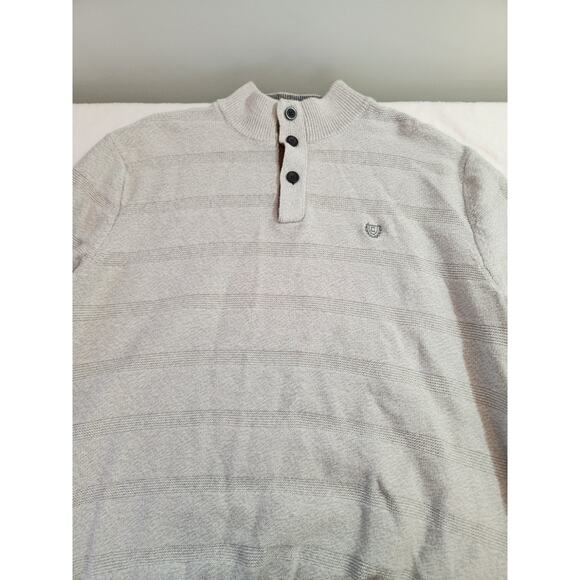 Chaps 1/4 Button Sweater Mens 2XB 2XL Big Beige Gray Long Sleeve Dadcore 90s Y2k - Picture 4 of 12